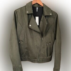 💙Francesca's Collections Green Faux Suede Jacket